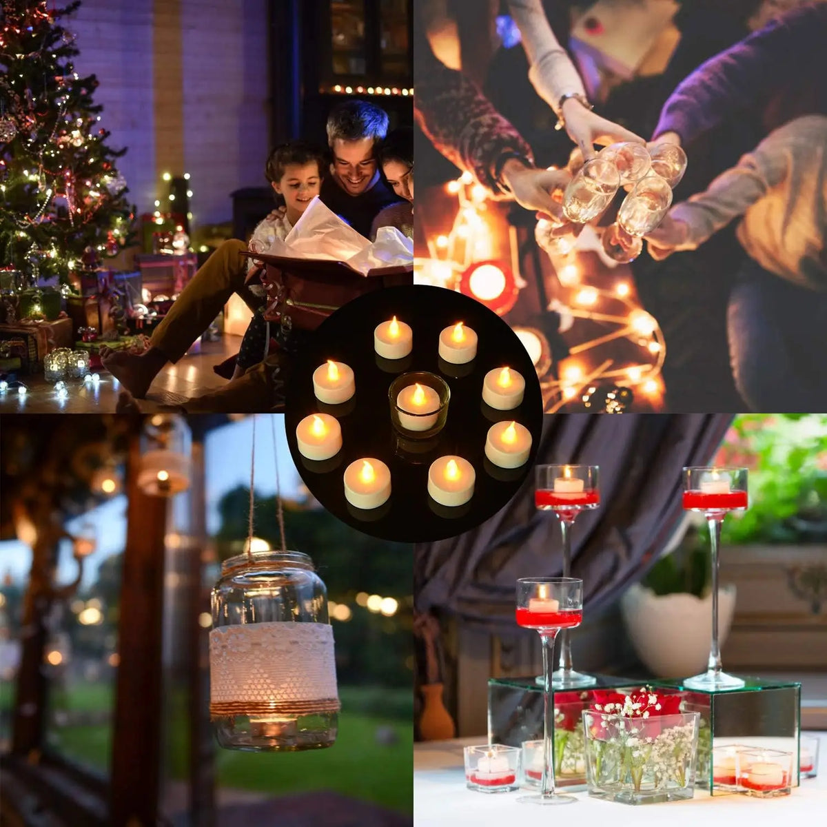 Flameless LED Electronic Candle Dropping Wax Tea Light Realistic Flames Led Lamp Christmas Halloween Wedding Home Decor