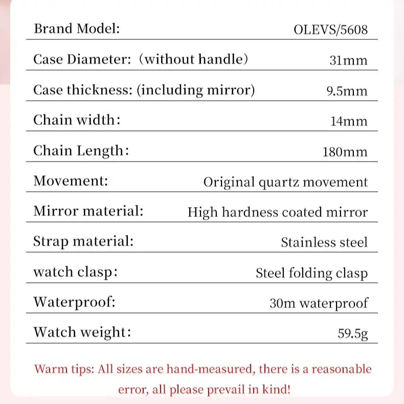 OLEVS 5608 Women Fashion Watch Stainless Steel Calendar Night Light Watch Original Brand Elegant Women Quartz Watch Reloj Mujer