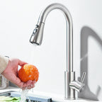 Kitchen Faucet Pull Out Brushed Nickle Stainless Steel Black Kitchen Mixed Tap Kitchen Sink Tap