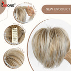 Synthetic Short 10 Inch Straight Claw Clip Ponytail Extensions Blonde Black False Layered Pony Tails Hair Pieces For Women