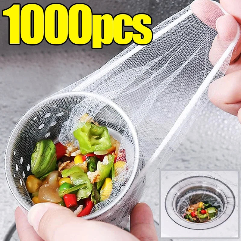 30-1000PCS Disposable Kitchen Sink Filter Mesh Sewer Garbage Filter Meal Residue Pool Mesh Bag Drainage Screen Sink Garbage Net