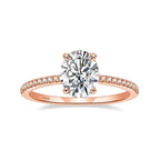 KNOBSPIN 1/2/3ct D Color Oval Cut Moissanite Ring S925 Sterling Sliver Plated 18k White Gold Wedding Engagement Rings For Women