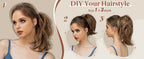 SARLA Synthetic Diy Claw Clip In Ponytail Extension Hairpiece Hair Bun Fake Blonde Hair False Pigtail for Women