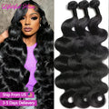 30 32 Inch Body Wave Bundles Human Hair 100% Human Hair Bundles 95g Per Bundle Brazilian Weave Bundles 2-4 Days Delivery
