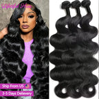30 32 Inch Body Wave Bundles Human Hair 100% Human Hair Bundles 95g Per Bundle Brazilian Weave Bundles 2-4 Days Delivery