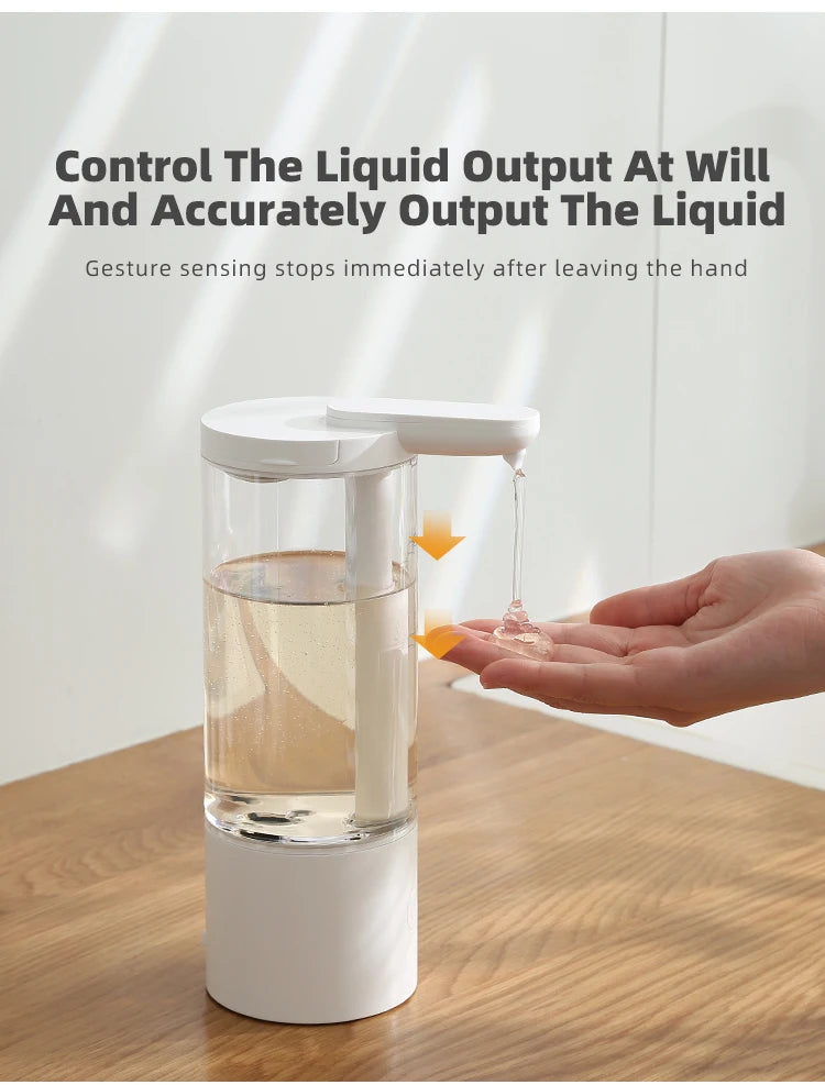 Kitchen 500ml Automatic Liquid Soap Dispenser USB Rechargeable Touchless Hand High Capacity Detergent Bathroom Dispenser