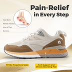 Fitville Extra Wide Walking Shoes for Women Breathable Dad Shoes Retro Casual Sneakers With Arch Support Flat Feet Heel Pain