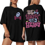 Be Happy Lift Heavy Tee Shirt for Women Funny Workout Weightlifting Graphic Tops Gym Mommy Short Sleeve T-shirts Female Clothing