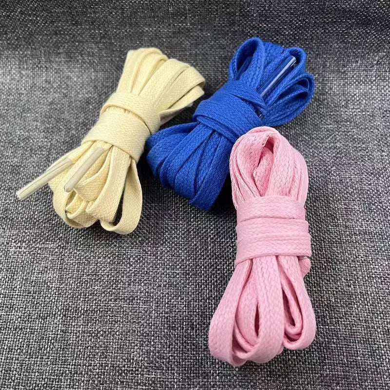 Fashion Flat Waxing Shoelaces Men Women Blue Trend Personality Sneakers Sport Casual Basketball Beige Black Shoes Laces