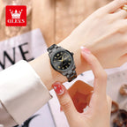 OLEVS 5563 Top Woman Watch Classic Business Diamond Scale Calendar Waterproof Ladies Wristwatch Original Quartz Watch for Women