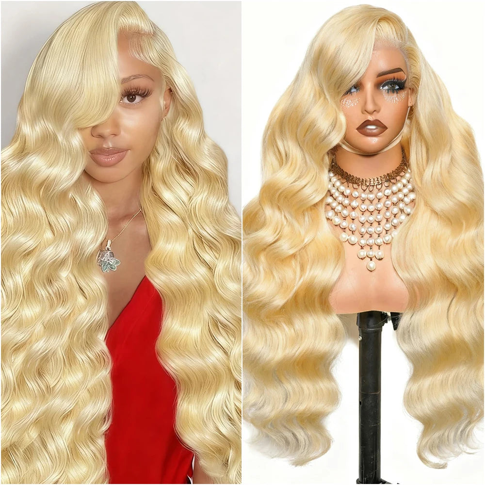 38 40 Inch 613 Honey Blonde Colored Body Wave 13x6 HD Lace Frontal Human Hair Wig 13x4 HD Lace Front Wigs For Women 200% Density