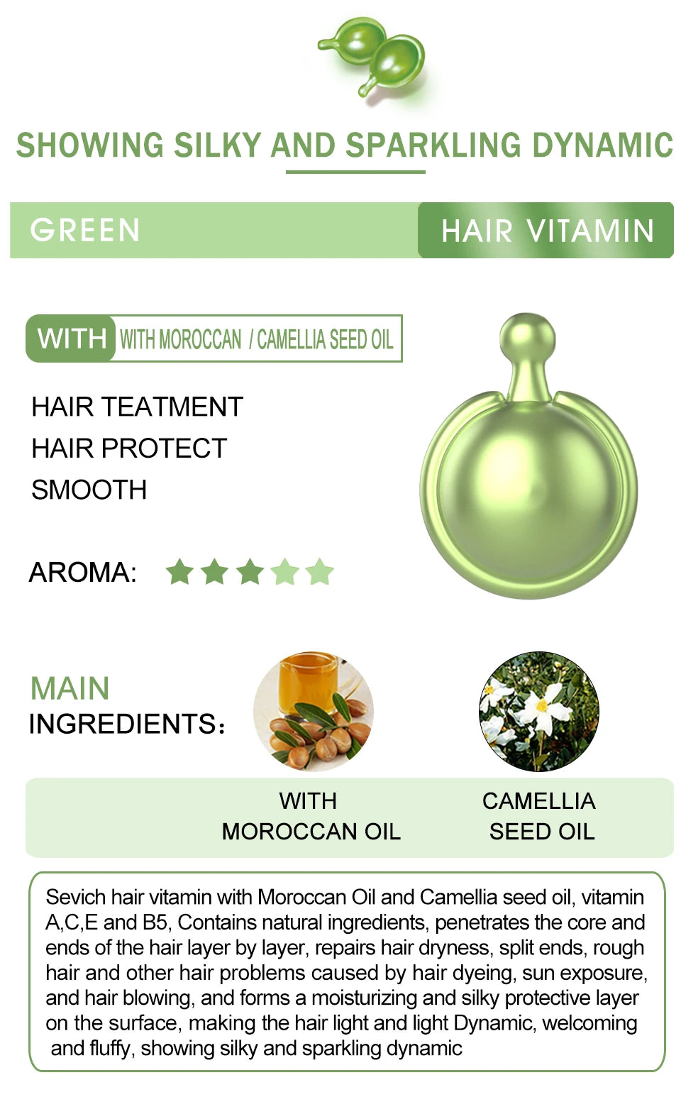 Mix Hair Vitamin Capsule Fast Repairing Maltreated Frizzy Hair Silky Moisturizing Hair Oil  Nourishing Keratin Complex Serum Oil