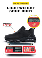 Safety Shoes Men Steel Toe Boots Anti-smash Anti-puncture Safety Work Shoes Men Lightweight Breathable Protective Shoes Black