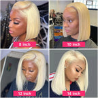 Short Bob Lace Front Wigs 613 Blonde Bob Human Hair Wig Brazilian Transparent Lace Closure Wigs For Women 150% Density Cheap Wig