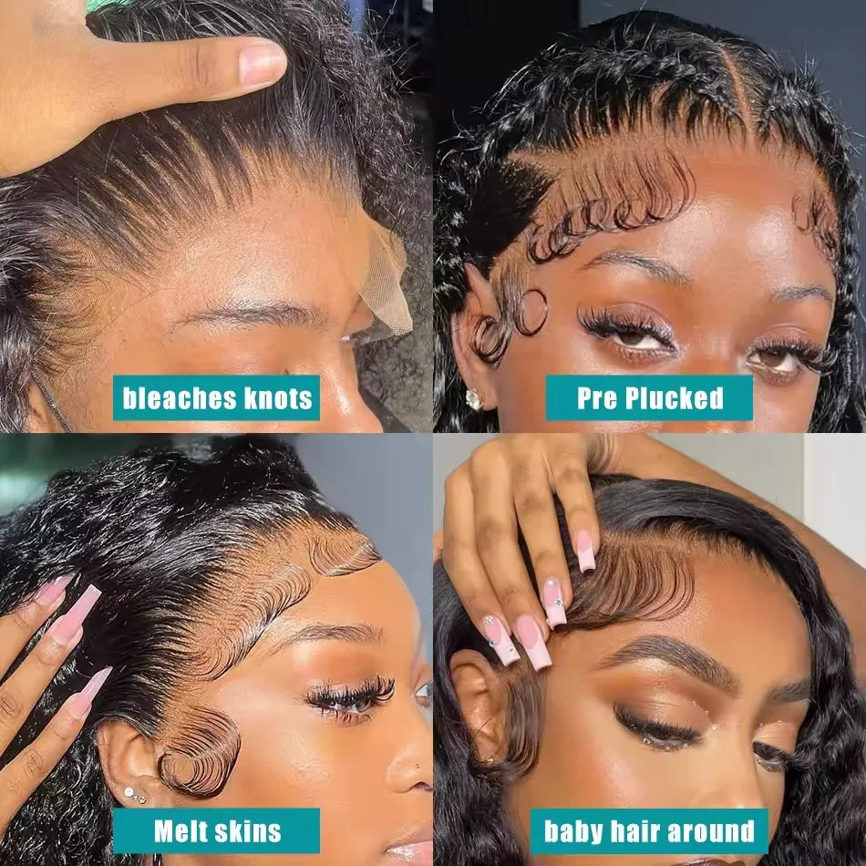 200% Density 13x6 13x4 Deep Wave Hd Lace Frontal Wigs Human Hair 30 40 Inch Wet And Wavy Loose Water Wave Lace Front Wig 360 Curly Lace Frontal Human Hair Lace Wigs For Women Human Hair 100% Human Hair