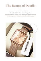 POEDAGAR Square Fashion Ladies Watch Waterproof Stainless Steel Mesh Watch For Woman Elegant Women's Quartz Watches Female Reloj