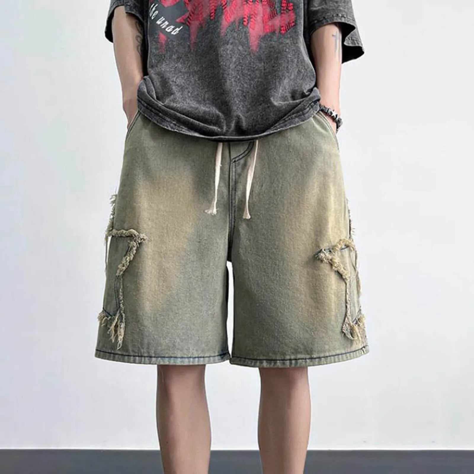 Summer casual workwear shorts men's loose sports pants Men's Denim Shorts Summer Design Casual Hip Hop Everything ropa hombre