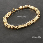 Stainless Steel Byzantine Link Chains Bangle Bracelets for Male Men Cross Chain Bracelet Hip Hop Trendy Wrist Jewelry Gift