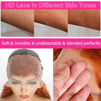 Orange Ginger Lace Front Wig Human Hair 13x6 Deep Wave Lace Front Wigs 40 Inch Water Wave Human Hair Wig Pre Plucked Curly Wigs