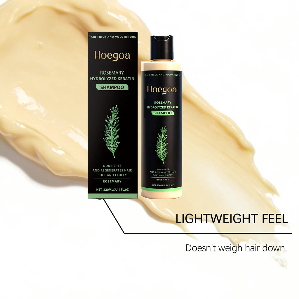 Hoegoa Rosemary Hydrolyzed Keratin Shampoo Strengthening Hair Cleaning Lightweight Hair Loss Treatment Hair Regrowth Shampoo