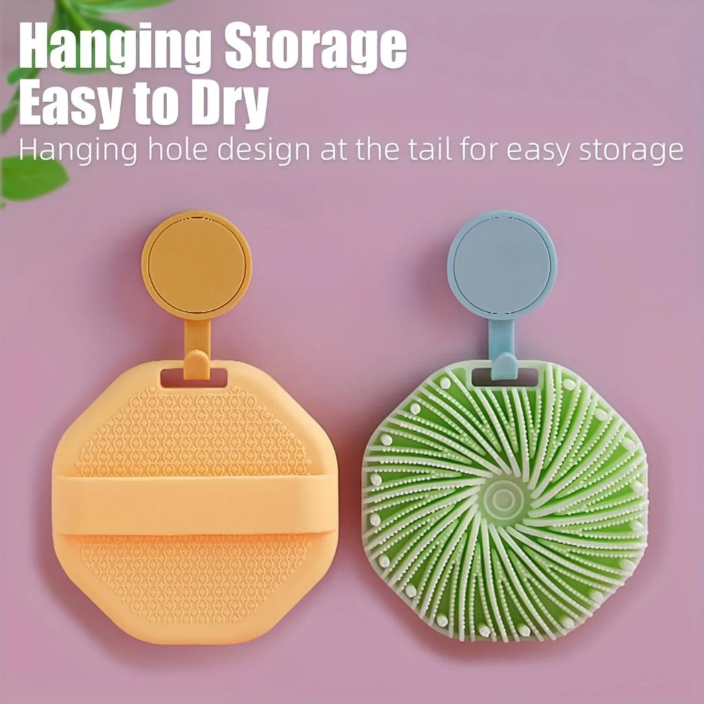 1pc Soft Silicone Exfoliating Brush Cleanser Manual Body Cleansing Scrubber Shower Gentle Massage Bath Brush Bathroom Accessorie