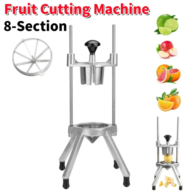 8-Section Fruit Cutting Machine Stainless Steel Retractable Commercial Vegetable Fruit Dicing Machine for Home Bar Restaurant