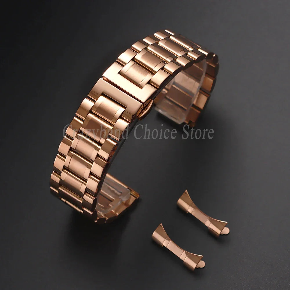 Arc Stainless Steel Strap for Tissot WatchBand 12/14/16/18/21/24mm 20mm22mm Curved Universal for Longines Wrist Butterfly Buckle