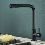 Black Pull Out Kitchen Sink Faucet Deck Mounted Stream Sprayer Kitchen Mixer Tap Bathroom Kitchen Hot Cold Tap