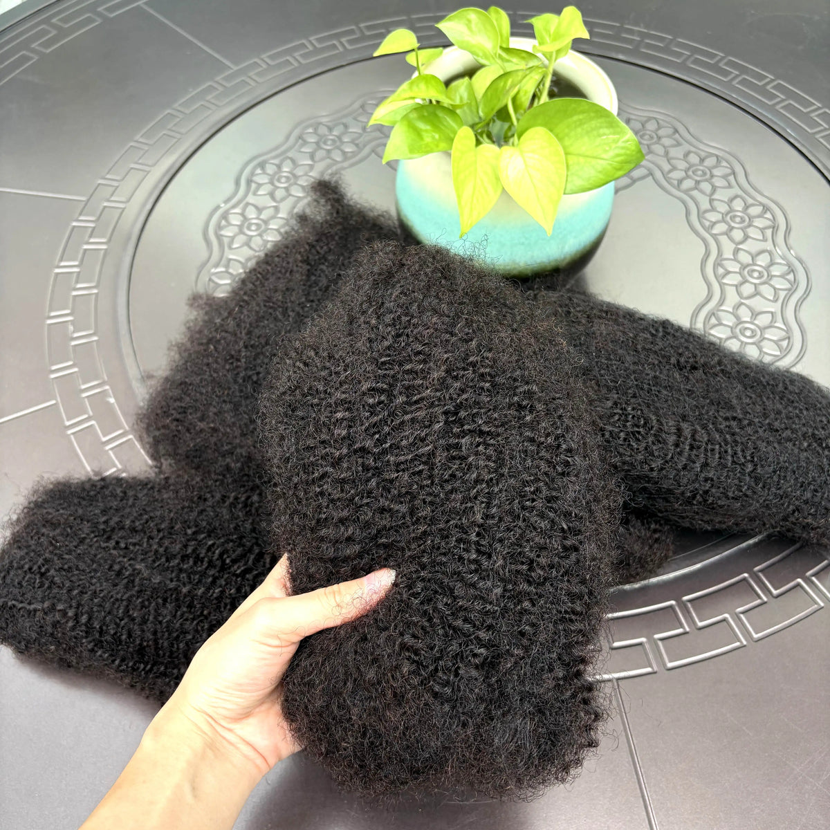 10-16Inch Natural 4C Afro Kinky Curly Bulk Human Hair Extensions No Weft Brazilian Remy Bulk for Locs Braiding Hair