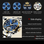 OLEVS 6607+6602 Original Men Women Watch Luxury Brand Tourbillon Mechanical Watch High end Romantic Lover Date Gift Couple Watch