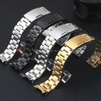 Curved End Watchband Men Women Metal Bracelets 20mm 22mm Stainless Steel Sport Strap Universal Replacement Wristband Accessories