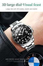 OLEVS 5885 Mens Watch Auto Date Stainless Steel Strap Diving Series Waterproof Men's Sports Watch