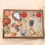 Baroque Luxury Pumpkin Skull Design Brooch for Men and Women, Halloween Jewelry, Fashion Accessories, and Party Gifts