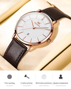 OLEVS 5869 Original Brand Fashion Men's Watch Simplicity Dial Trendy Quartz Watch Waterproof Date Milanese Mesh Belt  Wristwatch