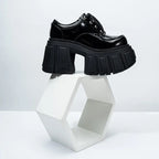 Platform Leather 2026 Spring 10cm New Muffin Fashion Heightening Women's Internet Celebrity Small Single High Heels Shoes