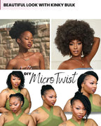 QVR Afro Kinky Bulk Hair No Attachment 50g Afro Curly Bulk 100% Human Hair Unprocessed Virgin Remy Braiding Hair for Dreadlocks