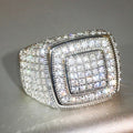 Huitan Sparkling Women Rings for Wedding Engagement Accessories Luxury Silver Color Full Bling Iced Out Gorgeous Female Jewlery