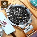 OLEVS Automatic Mechanical Watch for Men TOP Brand Original Stainless Steel Luminous Waterproof Date Man Wrist Watch Luxury Set