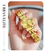OLEVS Luxury Brand Couple Watch Classics Dual Calendar Wristwatch for Men and Women Waterproof Lover's Watch Set Gift Box