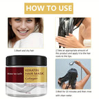 Keratin Hair Mask with Collagen, Hydrates & Moisturizes for Dry Damaged Hair, Enhances Softness, Shine & Elasticity