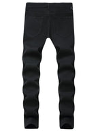 Skinny Fashion Men's Ripped Jeans Slim Breathable Soft Washed Streetwear Trousers Male Spring Autumn Elastic Hole Denim Pants