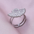 Simple Geometry Fashion Stainless Steel Open Rings For Women Men Accessories Silver Color Heart Sun Round Blank Base DIY Anillos