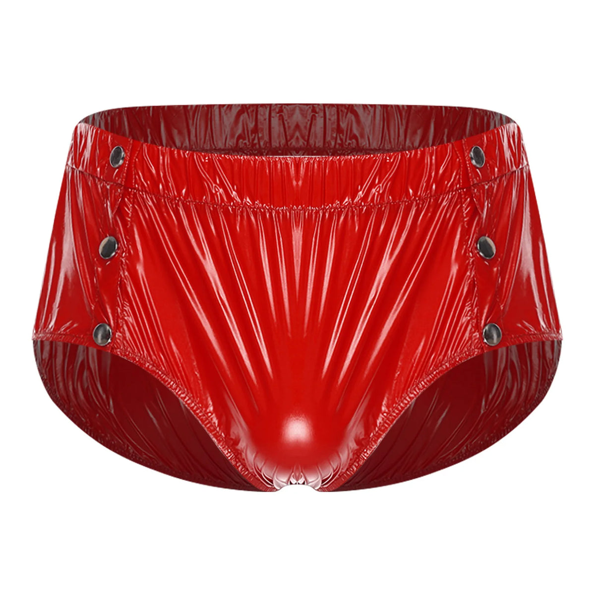 Men's Swimsuit Shiny Boxer Shorts Drawstring Waist Athletic Bottoms Elastic Waistband Built-in Briefs Swimming Trunks Swimwear