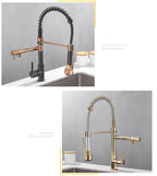 Modern Spring Pull Down Kitchen Faucet, Hot Cold Water Stainless Steel Kitchen Sink Mixer Tap, Single Handle Kitchen Sink Faucet