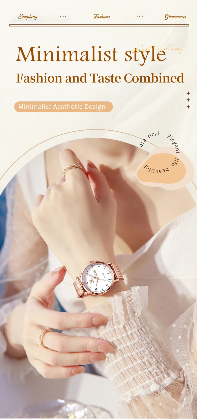 OLEVS Brand Original Fashion Slim Quartz Watch Women Elegant Watches Stainless Steel Waterproof Week Date Watches For Woman