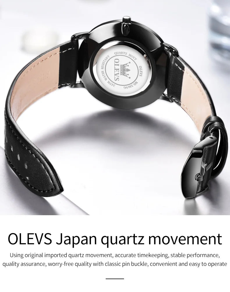 OLEVS 5869 Original Brand Fashion Men's Watch Simplicity Dial Trendy Quartz Watch Waterproof Date Milanese Mesh Belt  Wristwatch