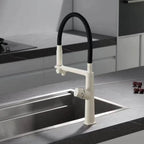 Luxury Gun Gray Brass Kitchen Faucet 1 Hole Double Handle Cold and Hot Dual Control, with Filtered Water Two Function Sink Tap