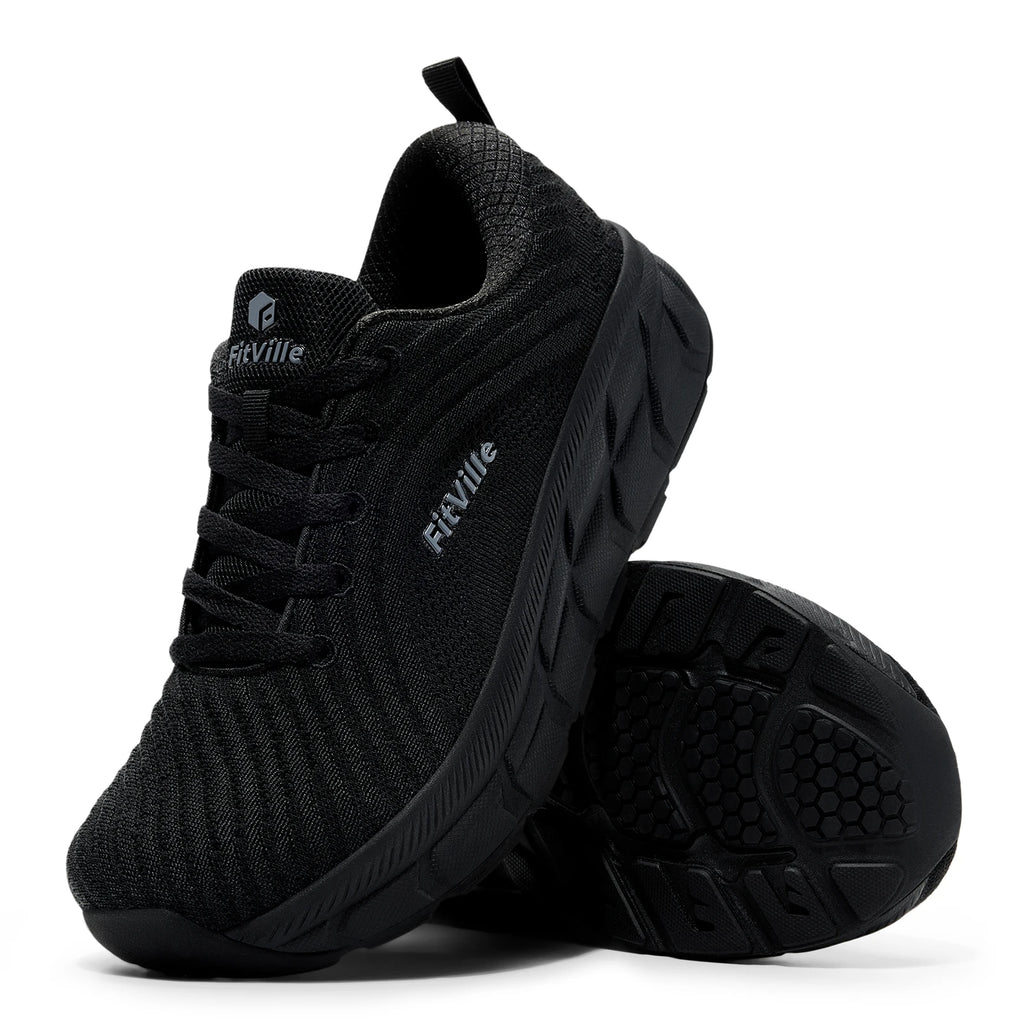 FitVille Men's Running Shoes Comfortable Wide Toe Box Walking Jogging Shoes Cushioning Man Sports Sneakers for Men Lightweight