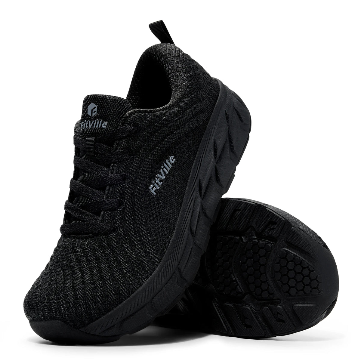 FitVille Men's Running Shoes Comfortable Wide Toe Box Walking Jogging Shoes Cushioning Man Sports Sneakers for Men Lightweight