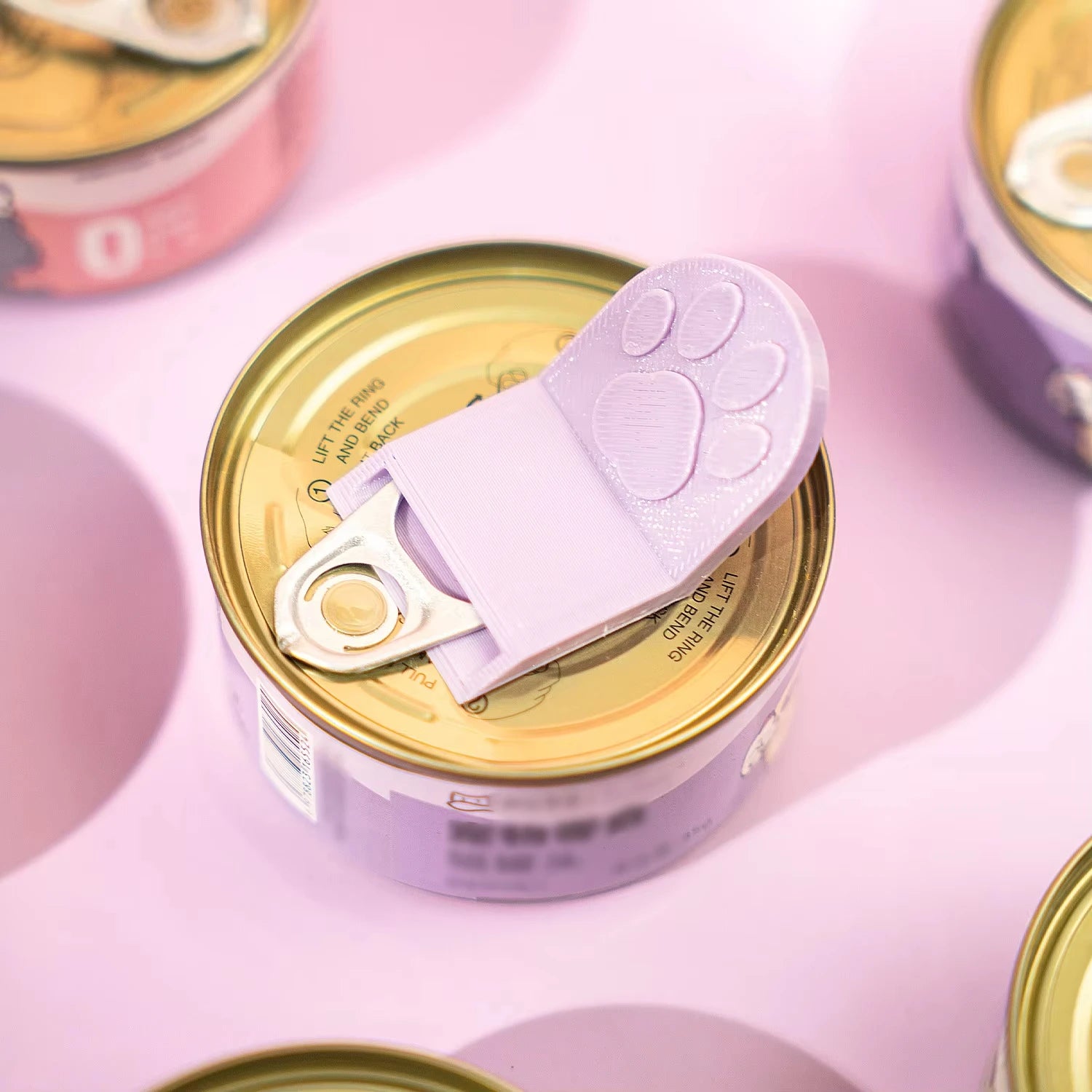 3D Printed Creative Cat Paw Shaped Pet Food Can Opener, Multifunctional Portable Cat Food Can Opener, Safe and Easy to Grip